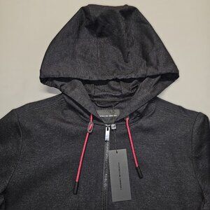 Porsche Design Iconic Zipped Hooded Jacket NWT Jet Black Men’s Medium Luxury